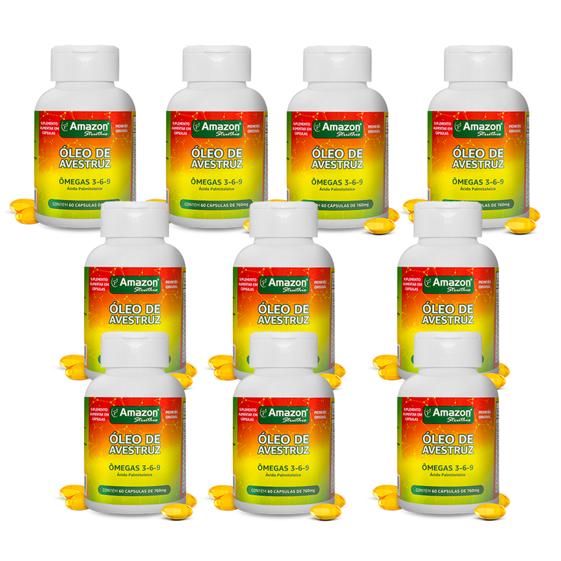 Óleo de Avestruz em Cápsulas 60cps Ômega 3 6 7 e 9